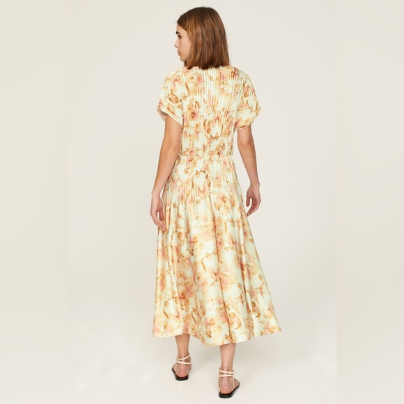 NWT Vince Floral Crushed Cap Sleeve Dress - Picture 4 of 11